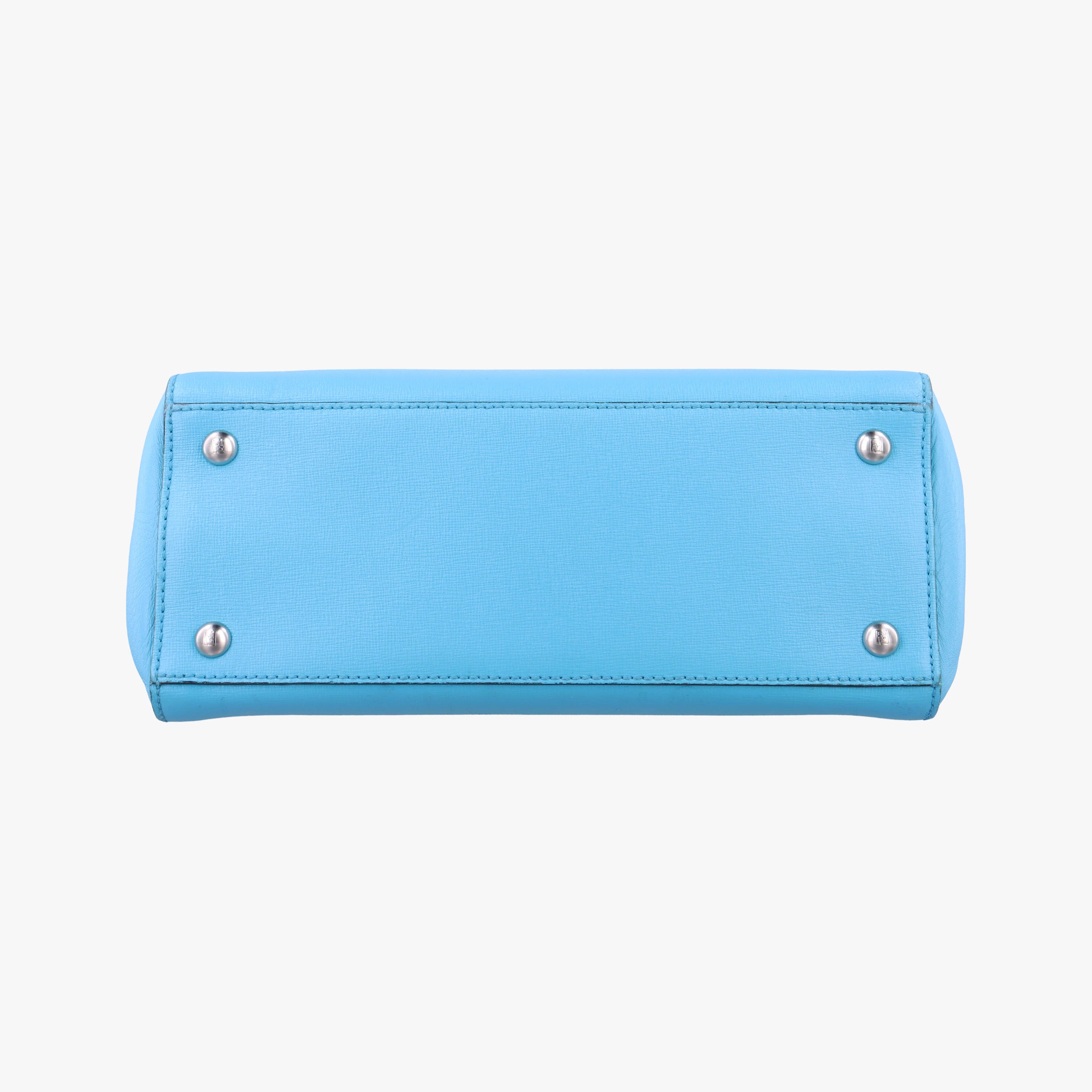 Pre-owned Fendi Petite 2 JOURS Blue Leather 8BH258 shoulderbag | stylenewstar