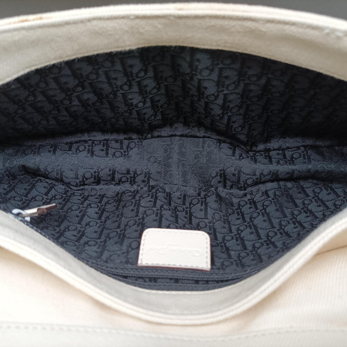 Pre-owned Christian Dior Street Chic Columbus Beige Python×canvas  shoulderbag | stylenewstar