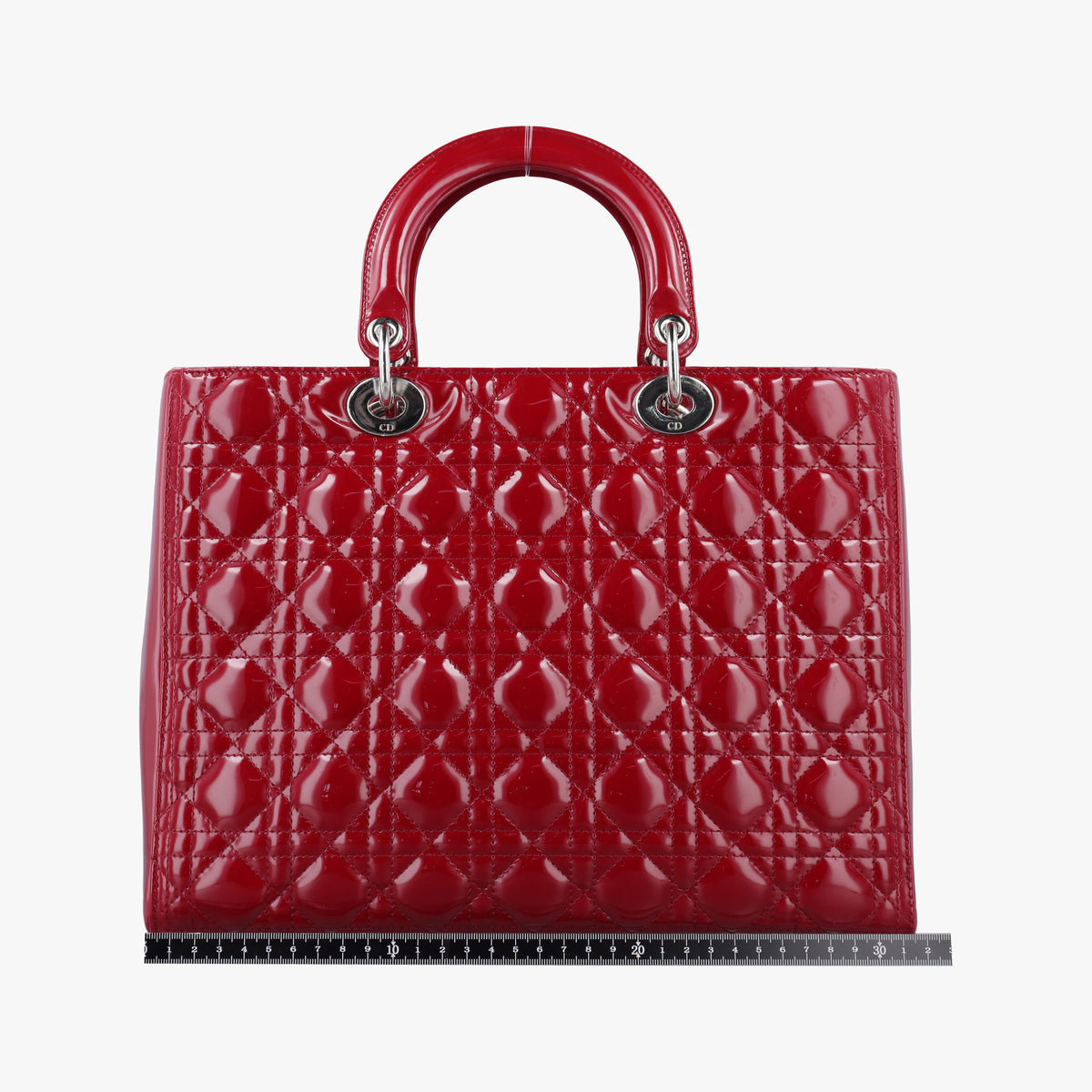 Pre-owned Christian Dior Lady Dior Red patent  shoulderbag | stylenewstar