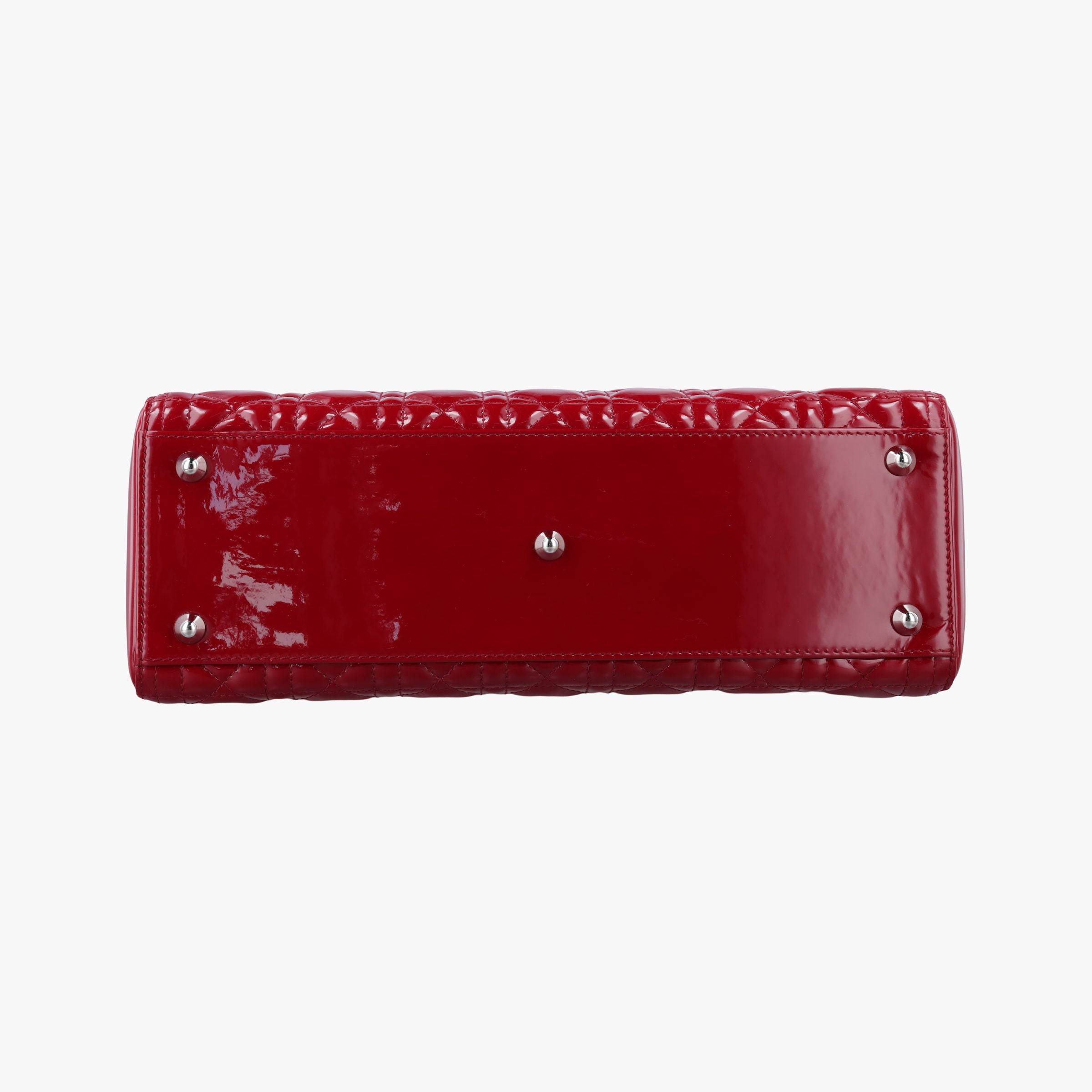 Pre-owned Christian Dior Lady Dior Red patent  shoulderbag | stylenewstar