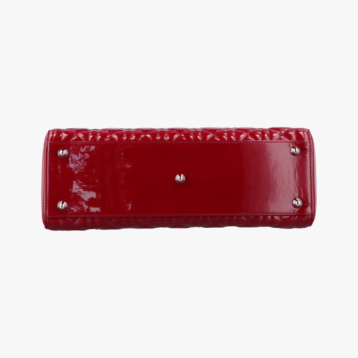 Pre-owned Christian Dior Lady Dior Red patent  shoulderbag | stylenewstar