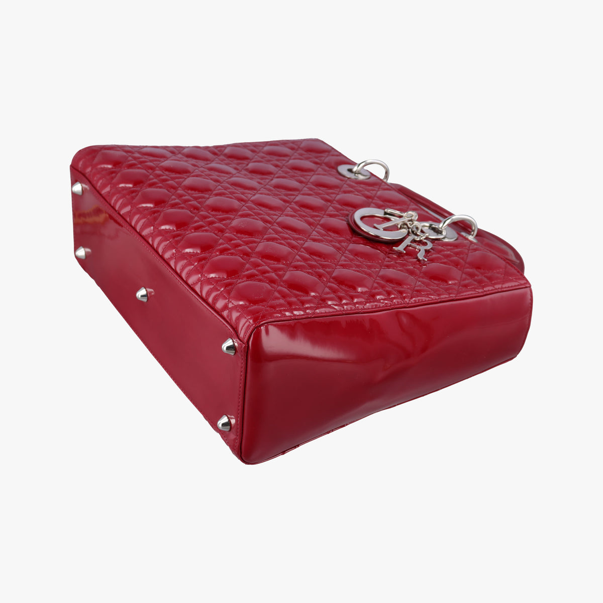 Pre-owned Christian Dior Lady Dior Red patent  shoulderbag | stylenewstar