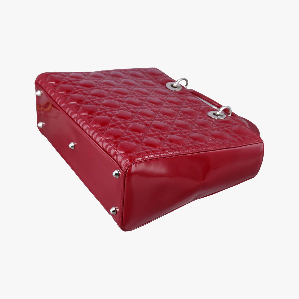Pre-owned Christian Dior Lady Dior Red patent  shoulderbag | stylenewstar