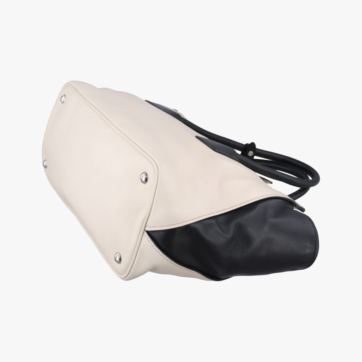 Vintage Prada Tote Bag White Leather BN2611 shoulderbag | stylenewstar