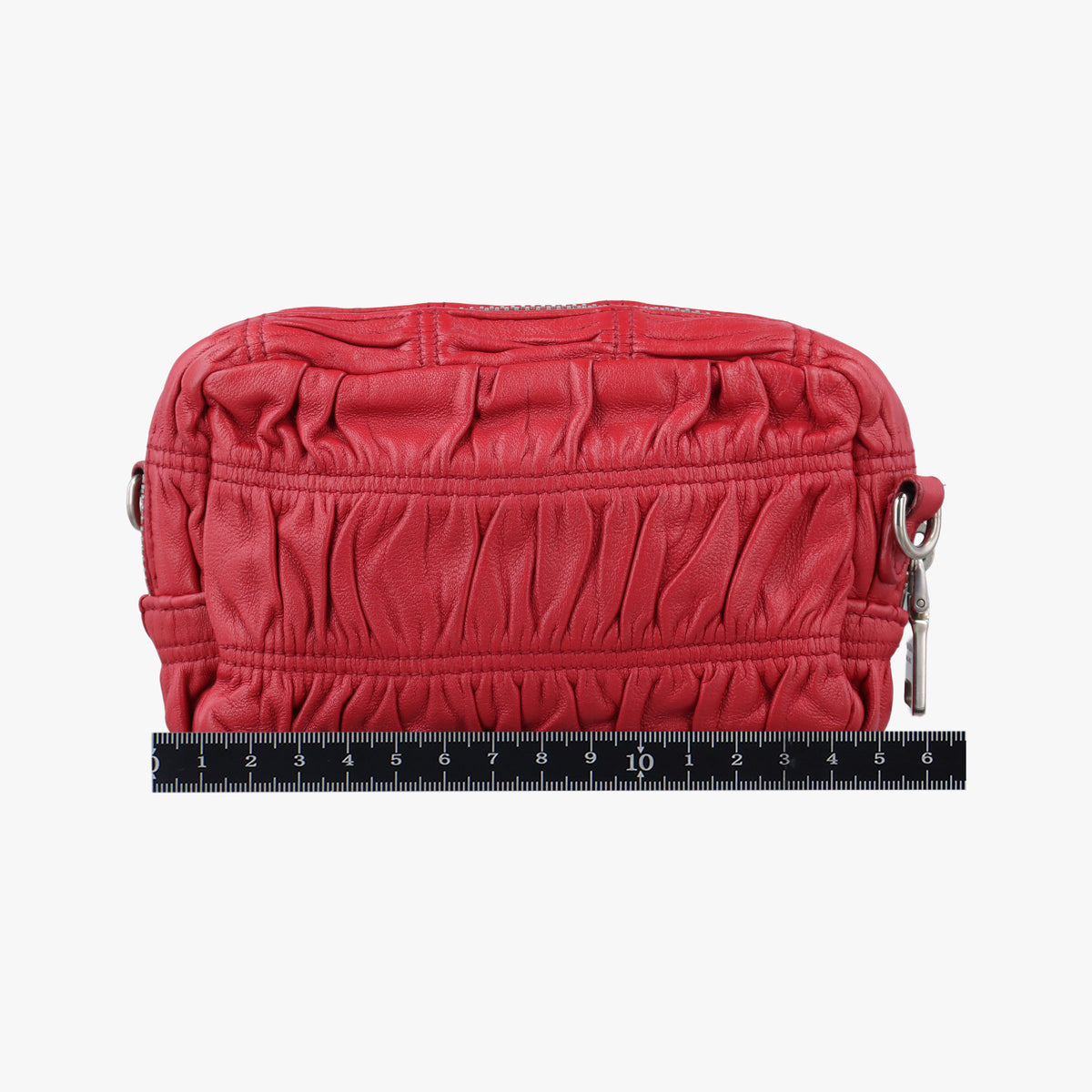 Secondhand Prada Gaufre Mini Red leather 1BH112 shoulderbag | stylenewstar