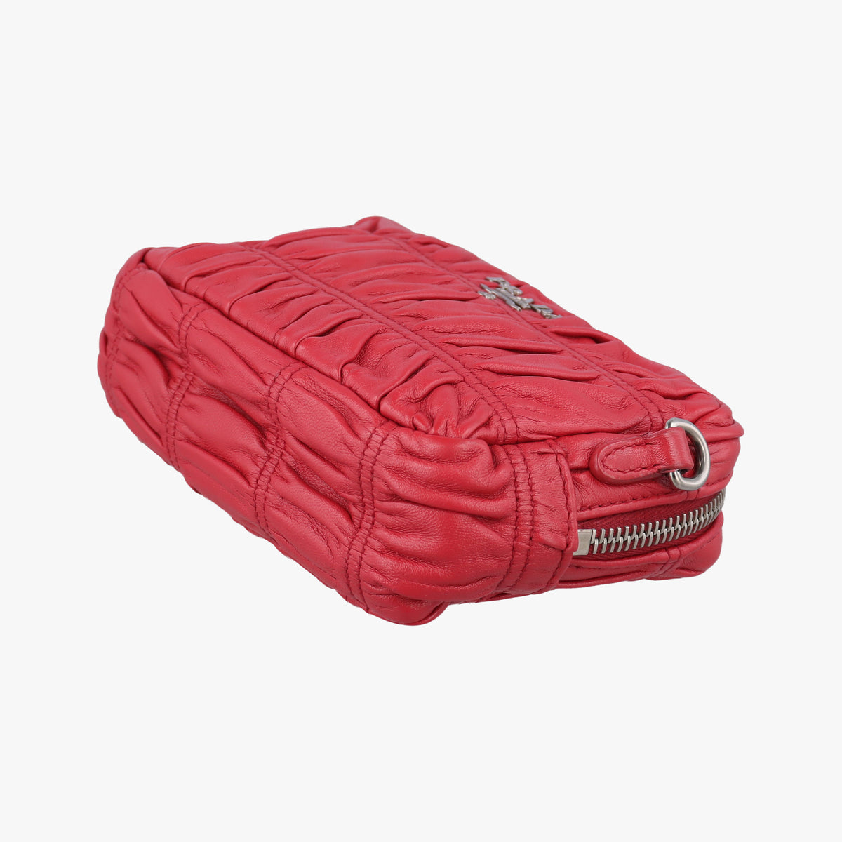 Pre-owned Prada Gaufre Mini Red leather 1BH112 shoulderbag | stylenewstar