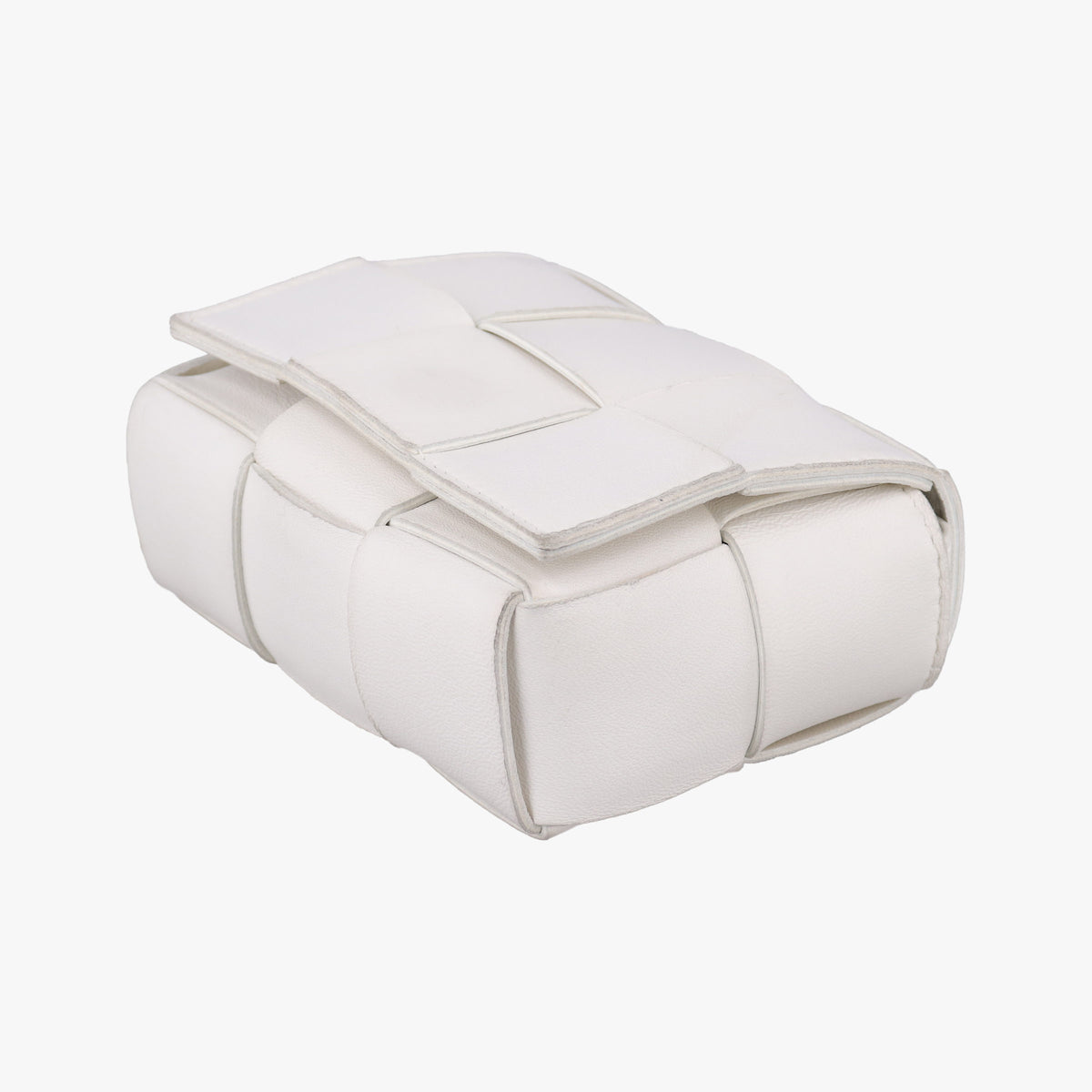 Pre-owned Bottega Veneta candy cassette White lambskin  shoulderbag | stylenewstar