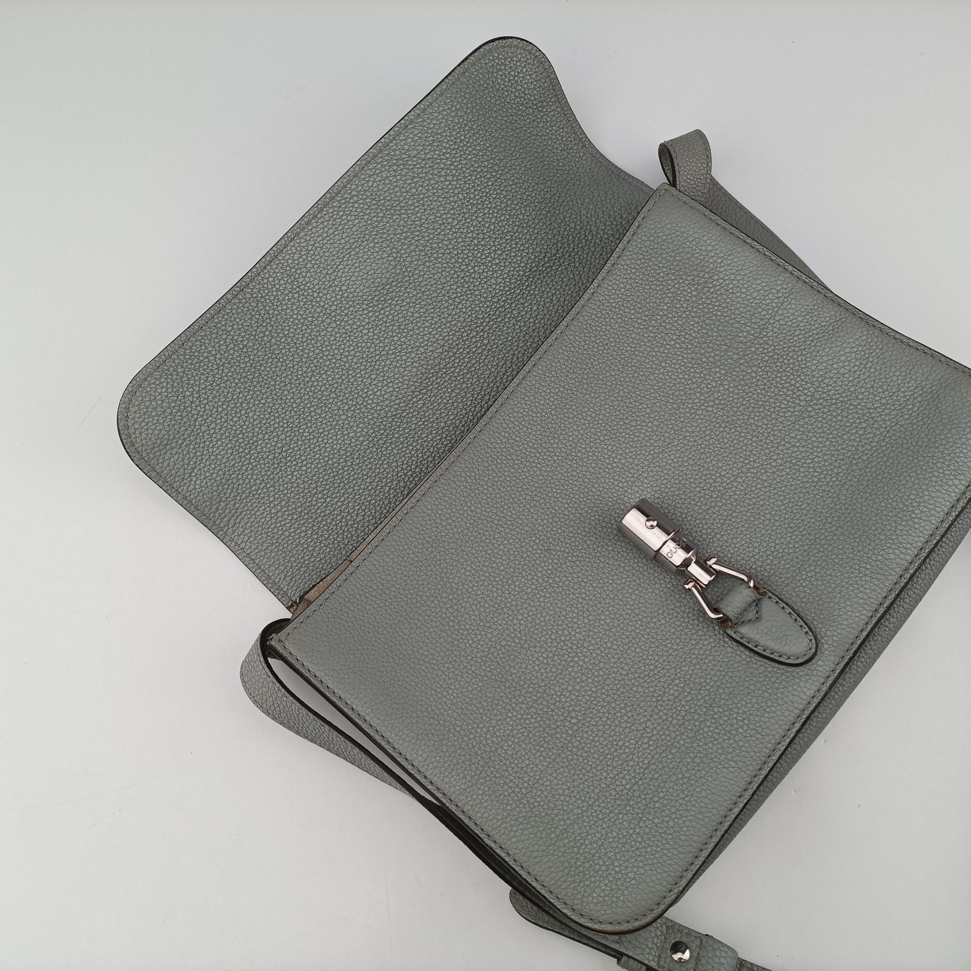 Pre-owned Gucci New Jackie BlueGrey Leather 362971 shoulderbag | stylenewstar
