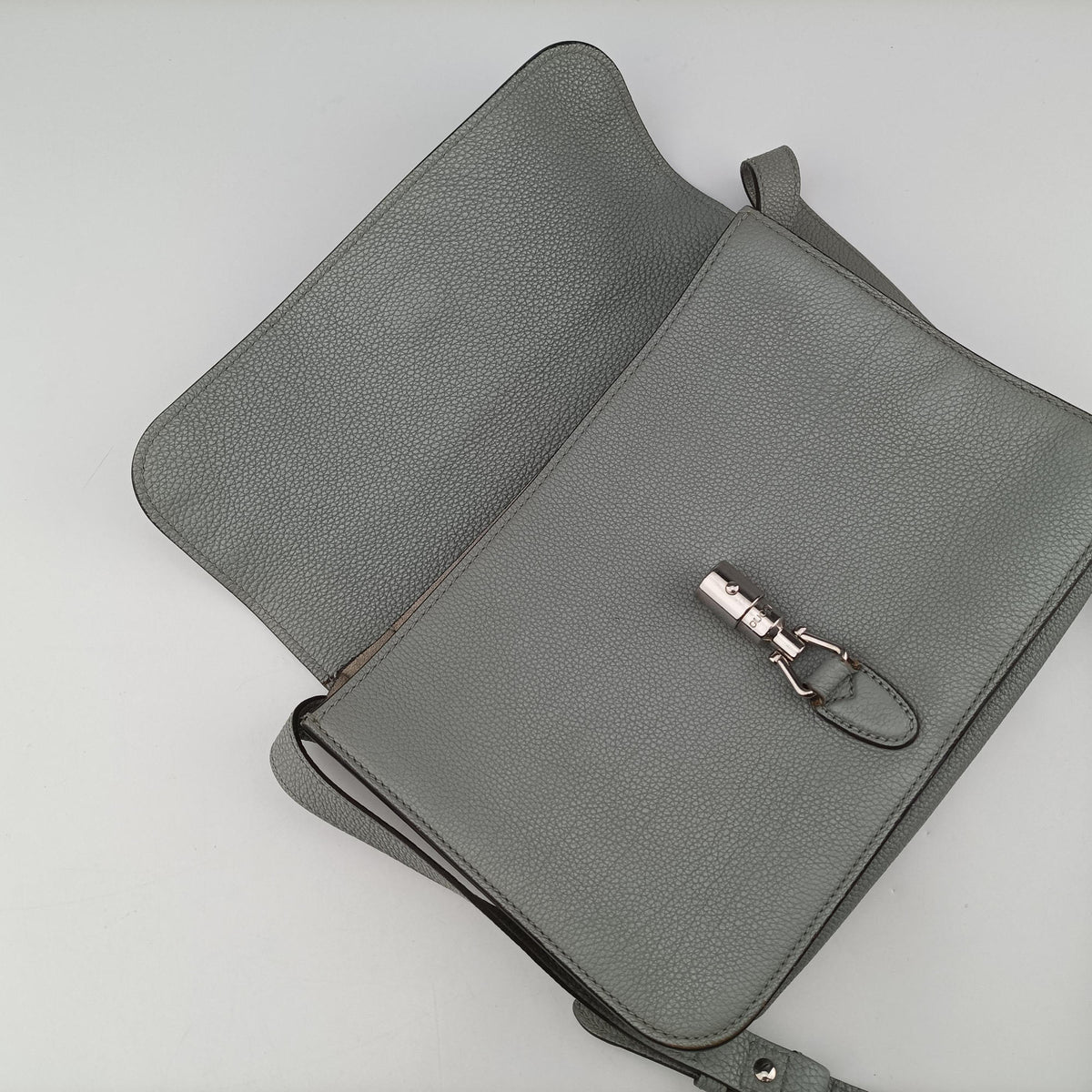 Pre-owned Gucci New Jackie BlueGrey Leather 362971 shoulderbag | stylenewstar