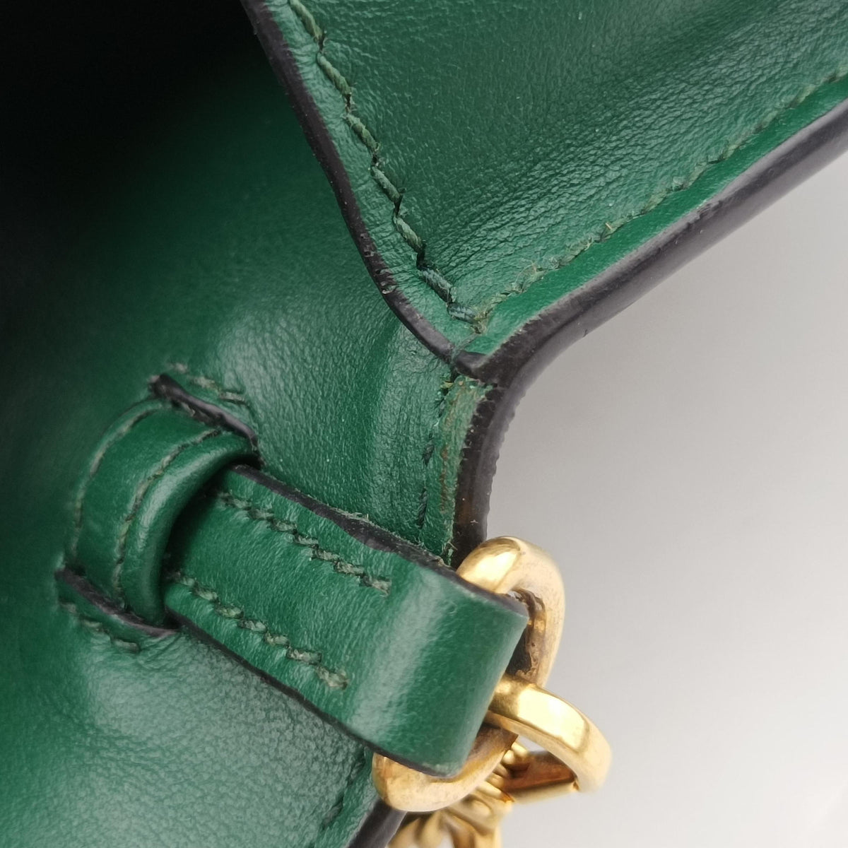 Vintage Prada City Calf Cahier Green×black leather  shoulderbag | stylenewstar