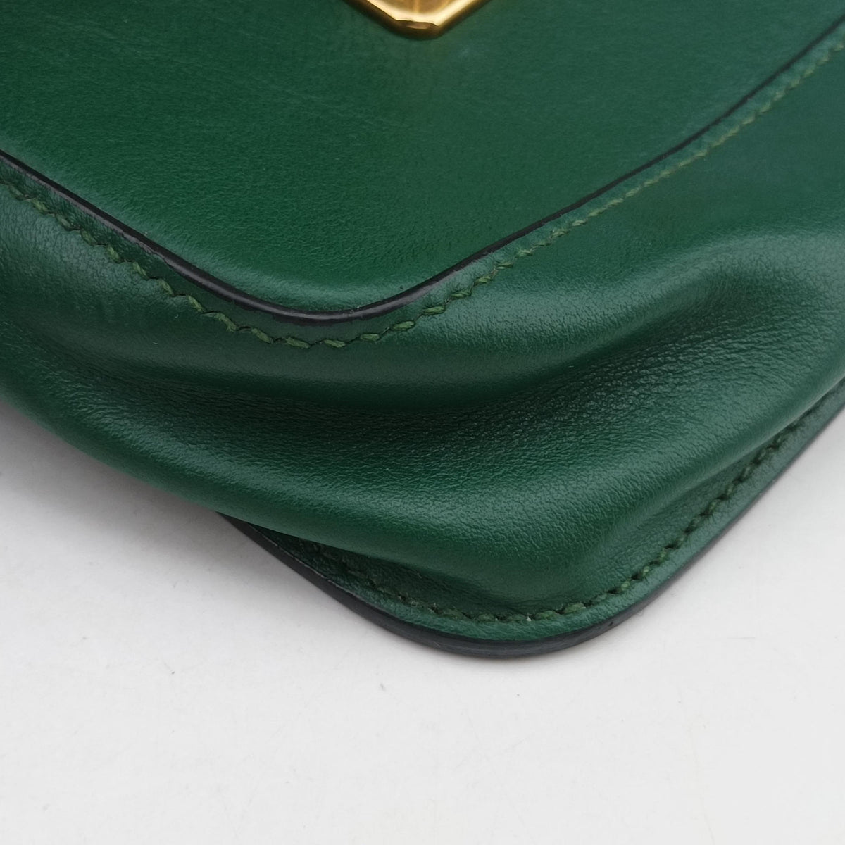 Vintage Prada City Calf Cahier Green×black leather  shoulderbag | stylenewstar