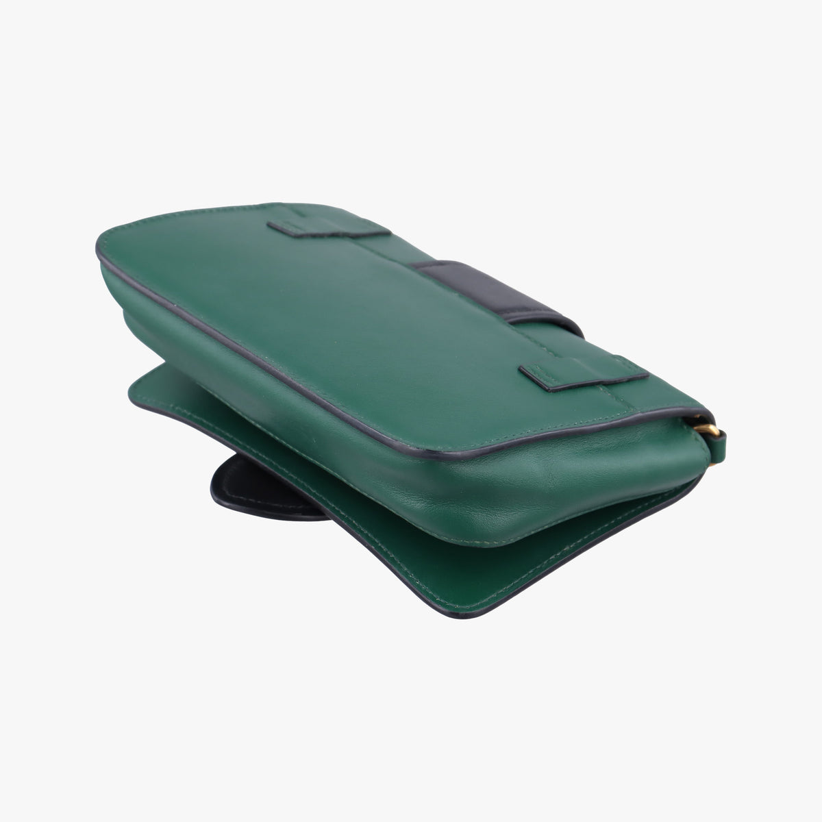 Vintage Prada City Calf Cahier Green×black leather  shoulderbag | stylenewstar