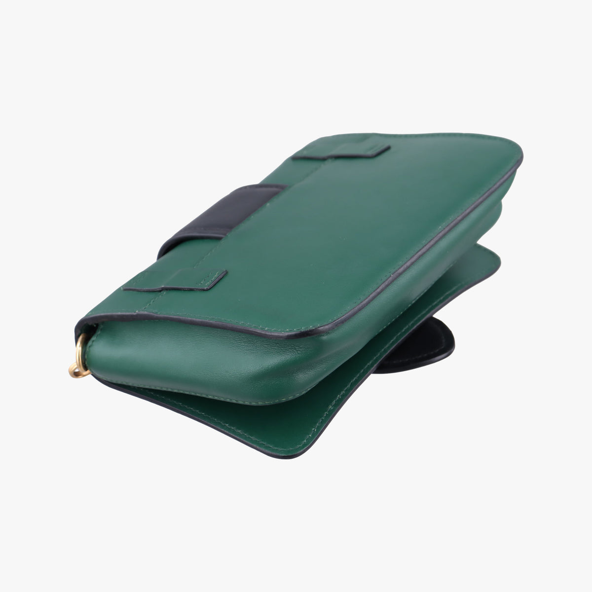Vintage Prada City Calf Cahier Green×black leather  shoulderbag | stylenewstar