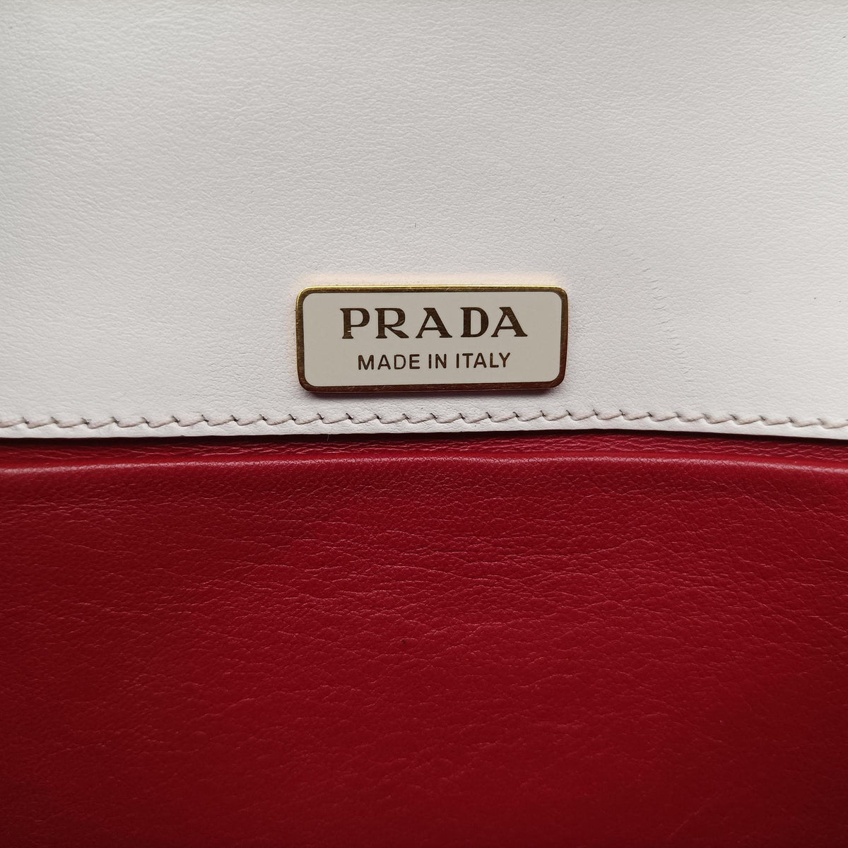 Pre-owned Prada Cahier Heart and Flower White×red leather  shoulderbag | stylenewstar