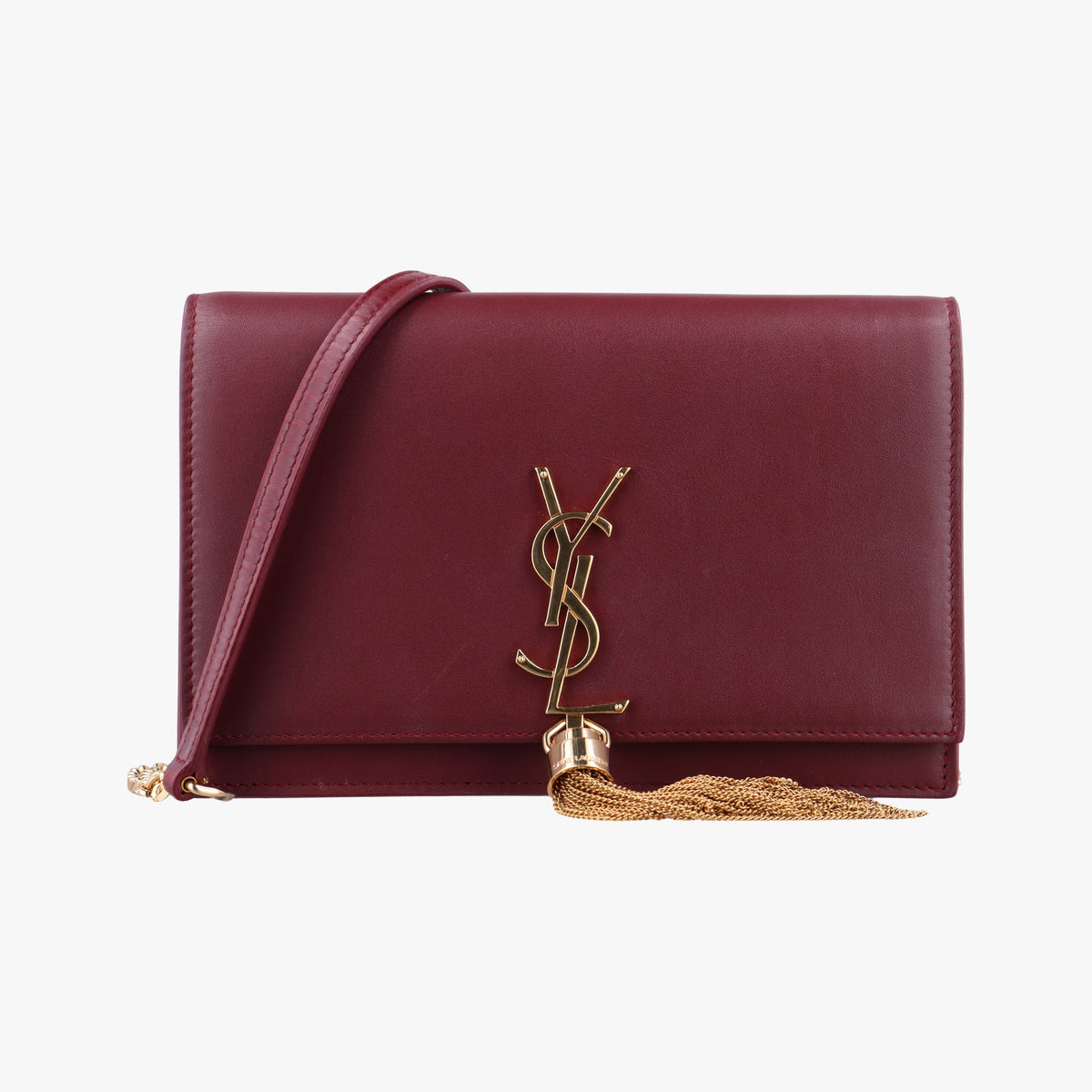 Pre-owned Yves Saint Laurent KATE Burgundy Leather 452159 shoulderbag | stylenewstar