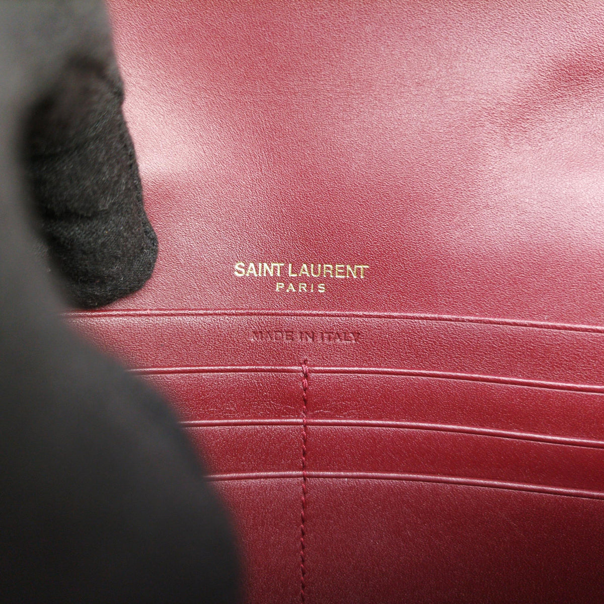 Pre-owned Yves Saint Laurent KATE Burgundy Leather 452159 shoulderbag | stylenewstar