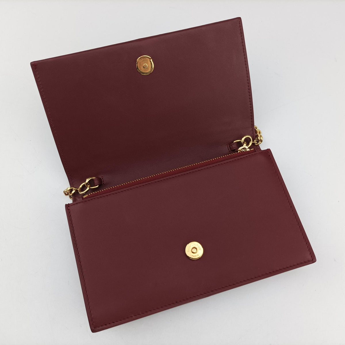 Pre-owned Yves Saint Laurent KATE Burgundy Leather 452159 shoulderbag | stylenewstar