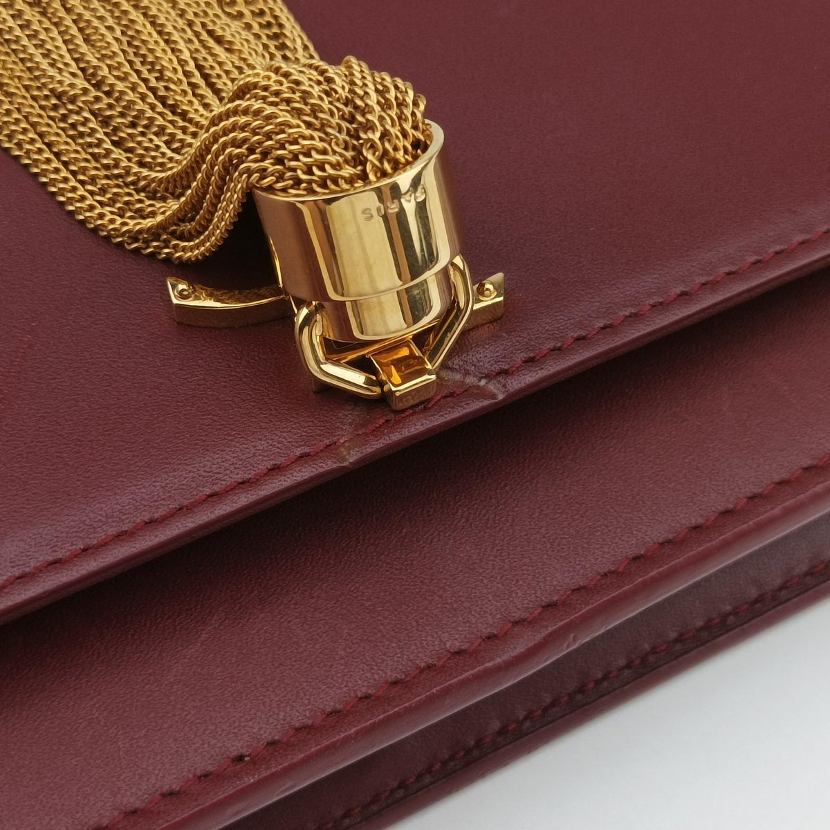 Pre-owned Yves Saint Laurent KATE Burgundy Leather 452159 shoulderbag | stylenewstar
