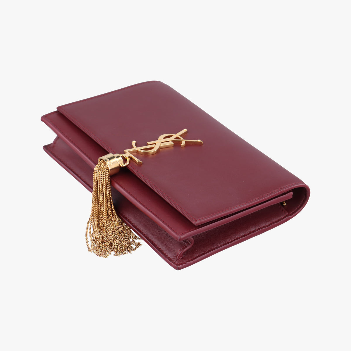 Pre-owned Yves Saint Laurent KATE Burgundy Leather 452159 shoulderbag | stylenewstar
