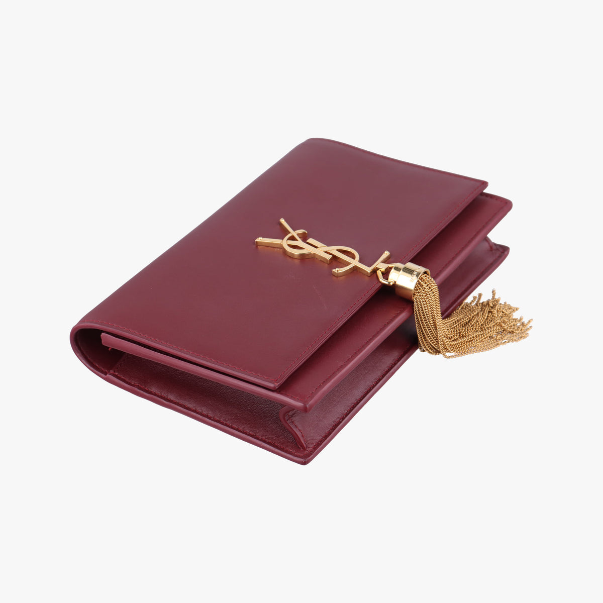 Pre-owned Yves Saint Laurent KATE Burgundy Leather 452159 shoulderbag | stylenewstar
