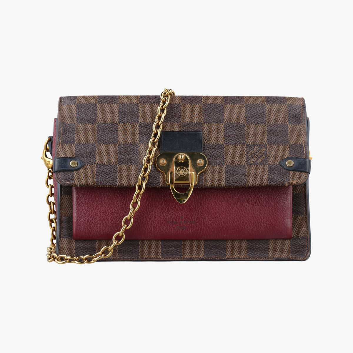 Pre-owned Louis Vuitton VavinPM EBENE×bordeaux Monogram Canvas×calf leather N40109 shoulderbag | stylenewstar