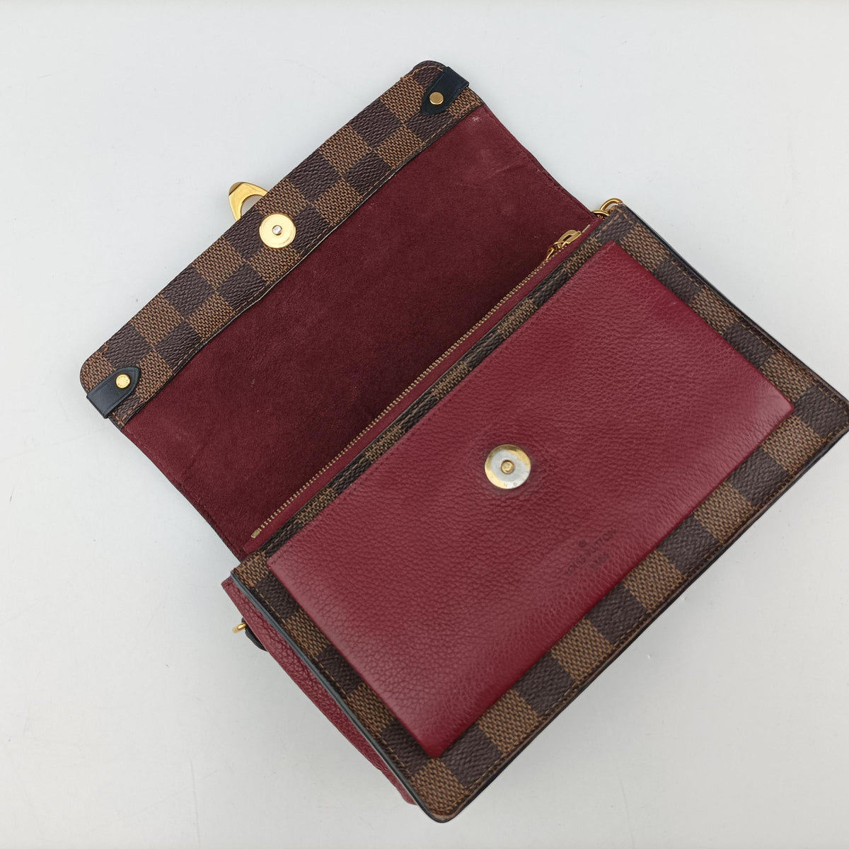 Pre-owned Louis Vuitton VavinPM EBENE×bordeaux Monogram Canvas×calf leather N40109 shoulderbag | stylenewstar