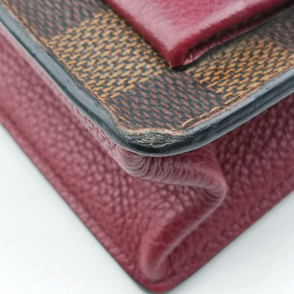 Pre-owned Louis Vuitton VavinPM EBENE×bordeaux Monogram Canvas×calf leather N40109 shoulderbag | stylenewstar