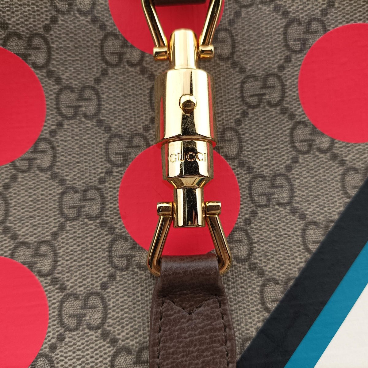 Pre-owned Gucci JACKIE beige×Multicolour PVC coated canvas×Leather 678843 shoulderbag | stylenewstar