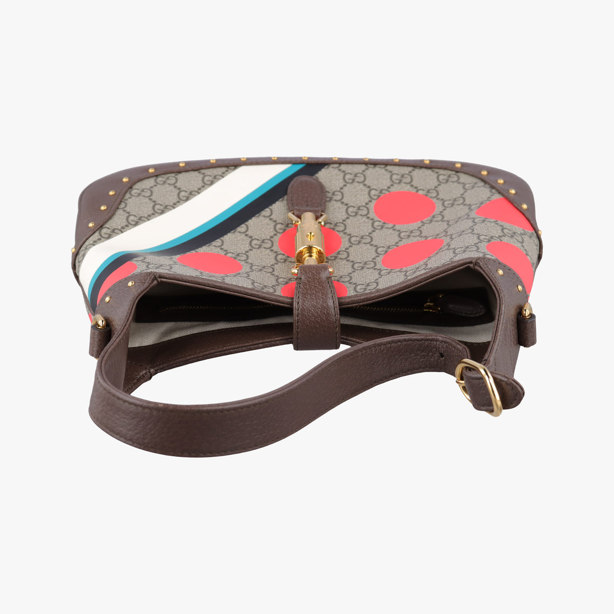 Pre-owned Gucci JACKIE beige×Multicolour PVC coated canvas×Leather 678843 shoulderbag | stylenewstar