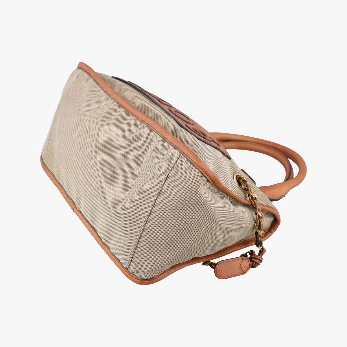 Pre-owned Chloe Harley Beige×Brown Canvas× leather  handbag | stylenewstar
