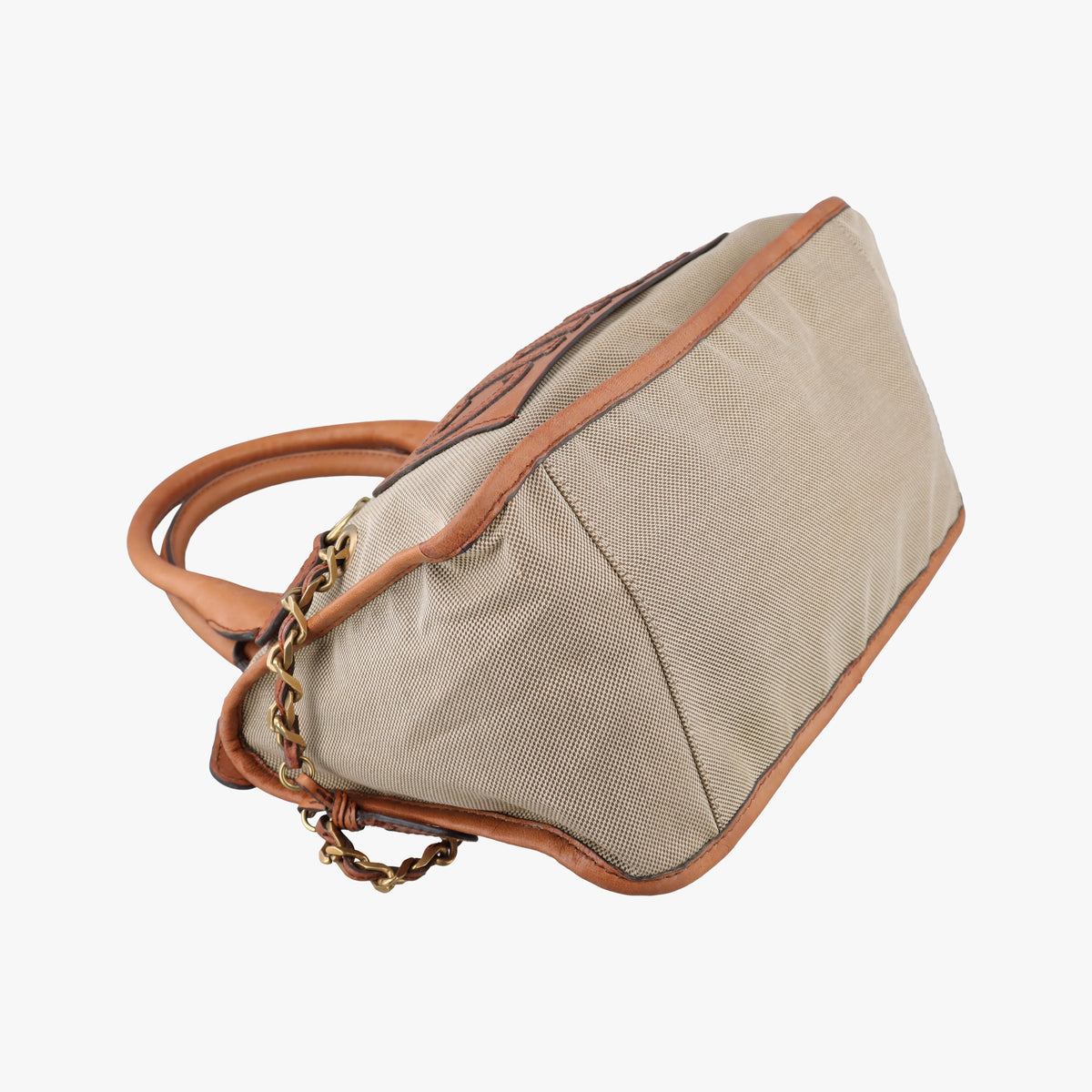 Pre-owned Chloe Harley Beige×Brown Canvas× leather  handbag | stylenewstar
