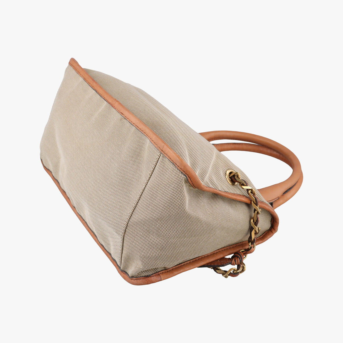 Pre-owned Chloe Harley Beige×Brown Canvas× leather  handbag | stylenewstar