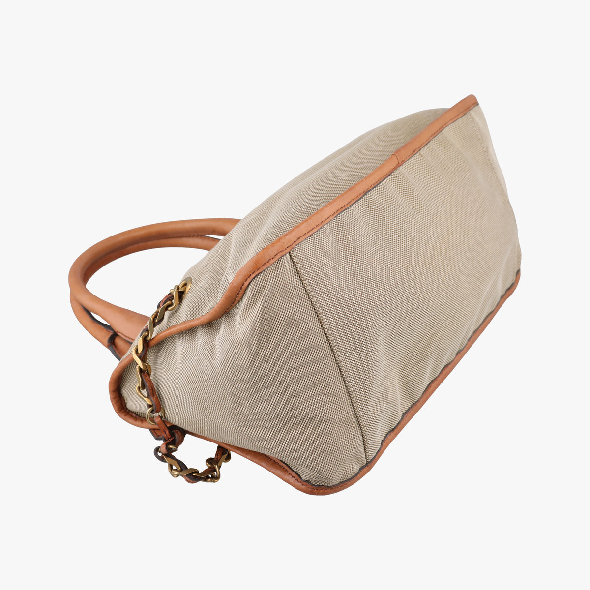Pre-owned Chloe Harley Beige×Brown Canvas× leather  handbag | stylenewstar