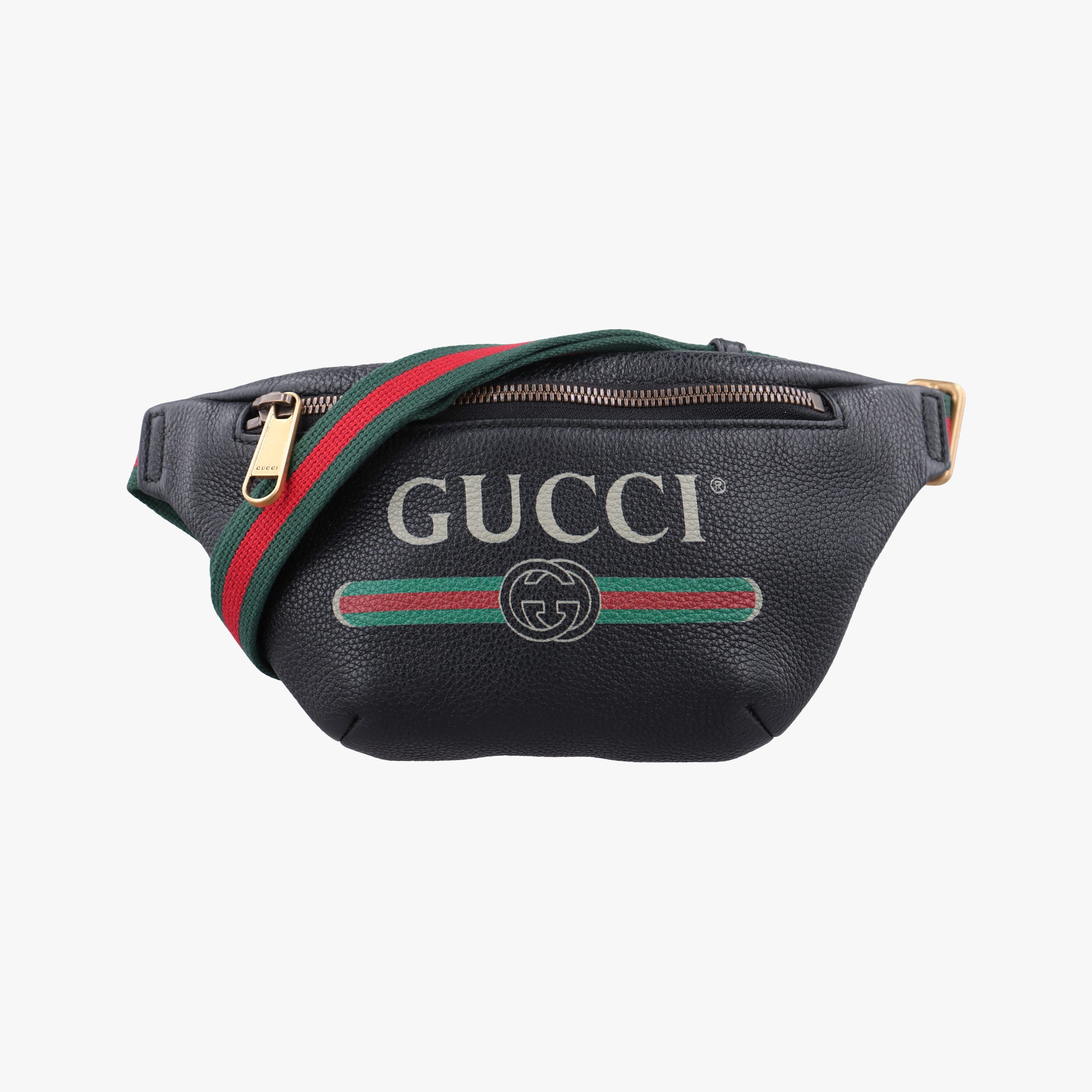 Secondhand Gucci Print Black Leather 527792 bum bag/waist bag | stylenewstar