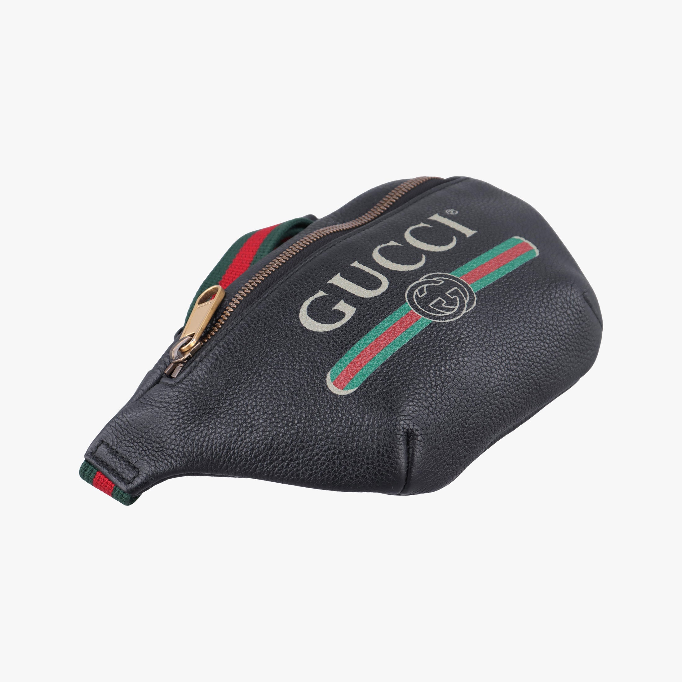 Secondhand Gucci Print Black Leather 527792 bum bag/waist bag | stylenewstar