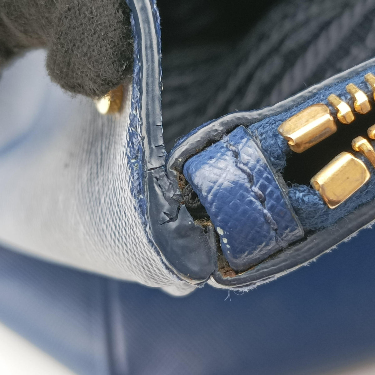 Secondhand Prada Galleria Navy SAFFIANO Leather BN2274 handbag | stylenewstar