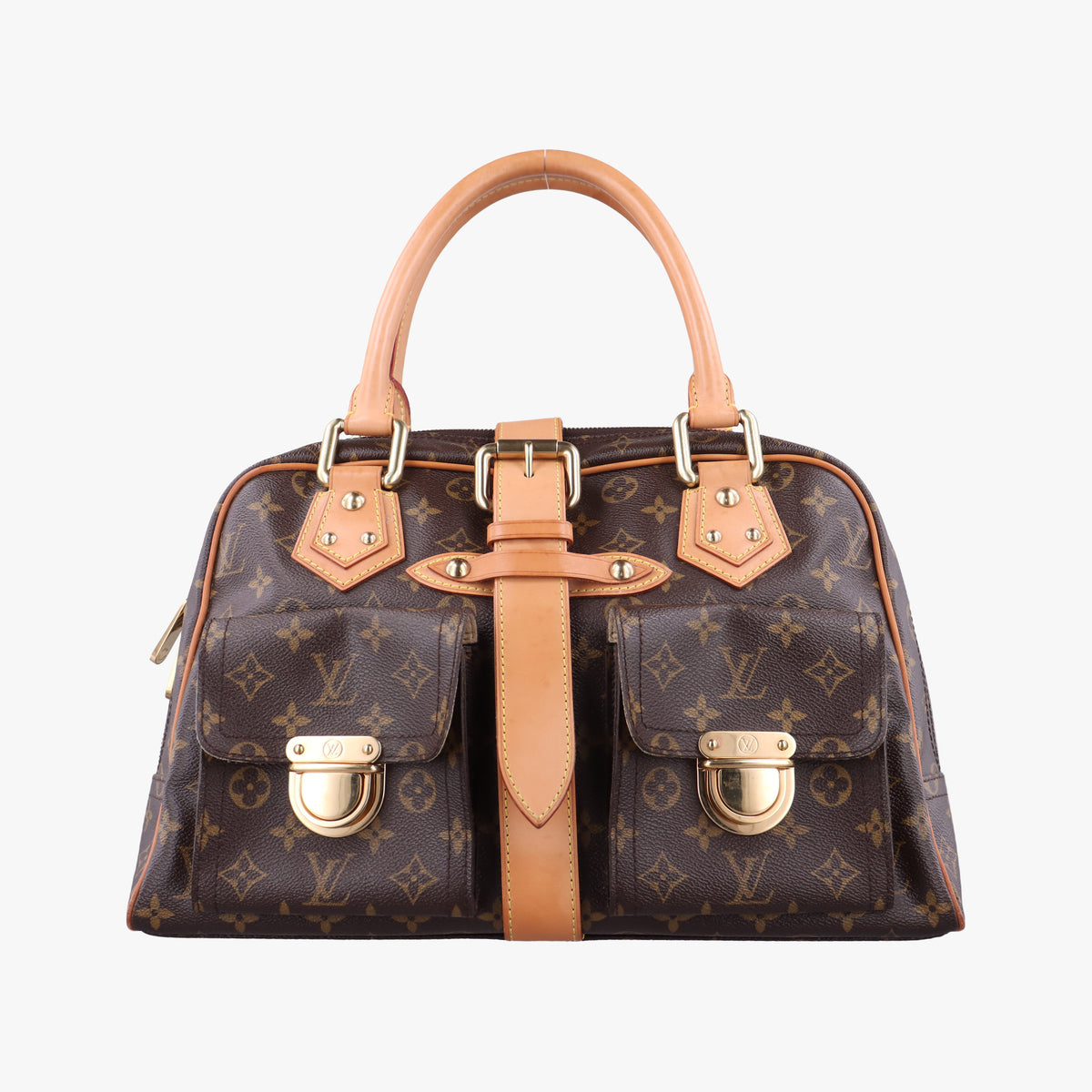 Pre-owned Louis Vuitton MANHATTAN GM Brown Monogram Canvas M40025 handbag | stylenewstar