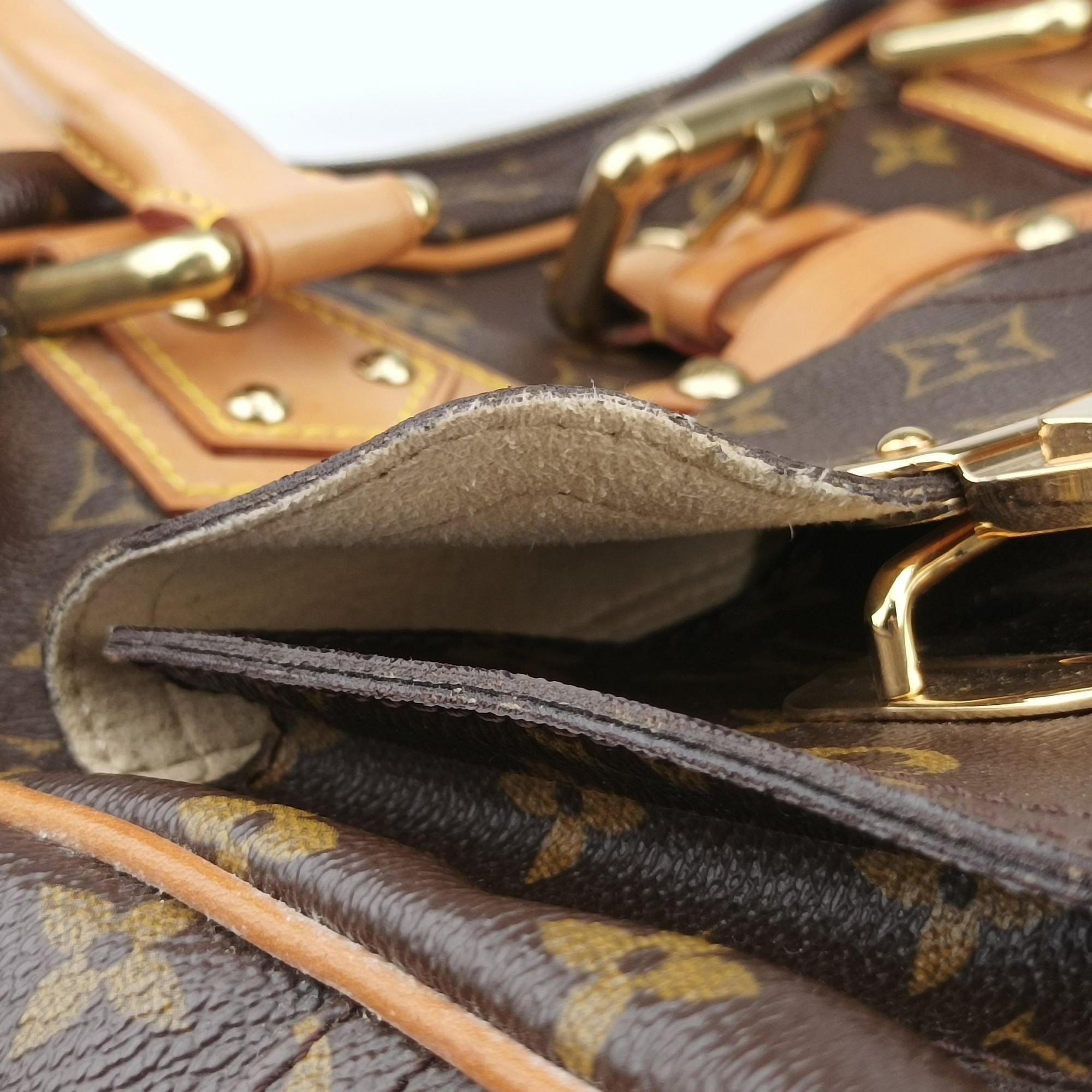 Pre-owned Louis Vuitton MANHATTAN GM Brown Monogram Canvas M40025 handbag | stylenewstar