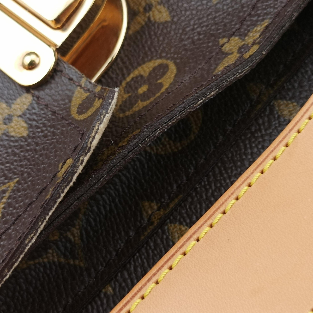 Pre-owned Louis Vuitton MANHATTAN GM Brown Monogram Canvas M40025 handbag | stylenewstar