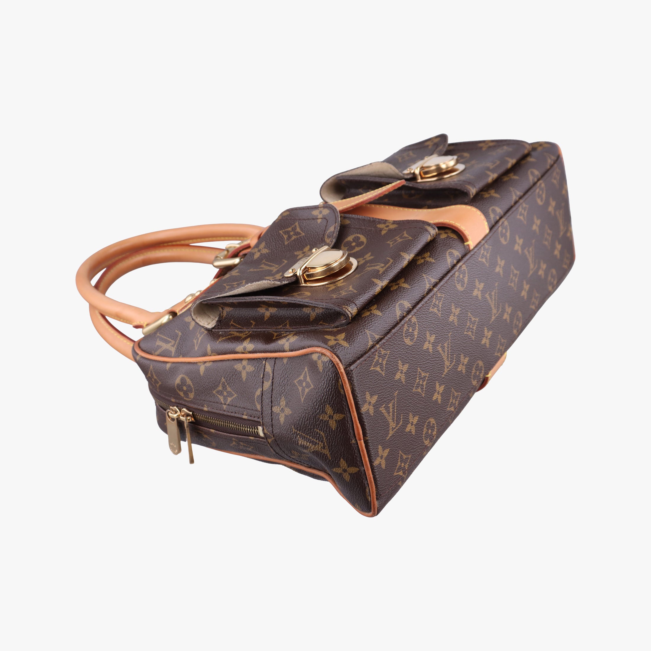 Pre-owned Louis Vuitton MANHATTAN GM Brown Monogram Canvas M40025 handbag | stylenewstar