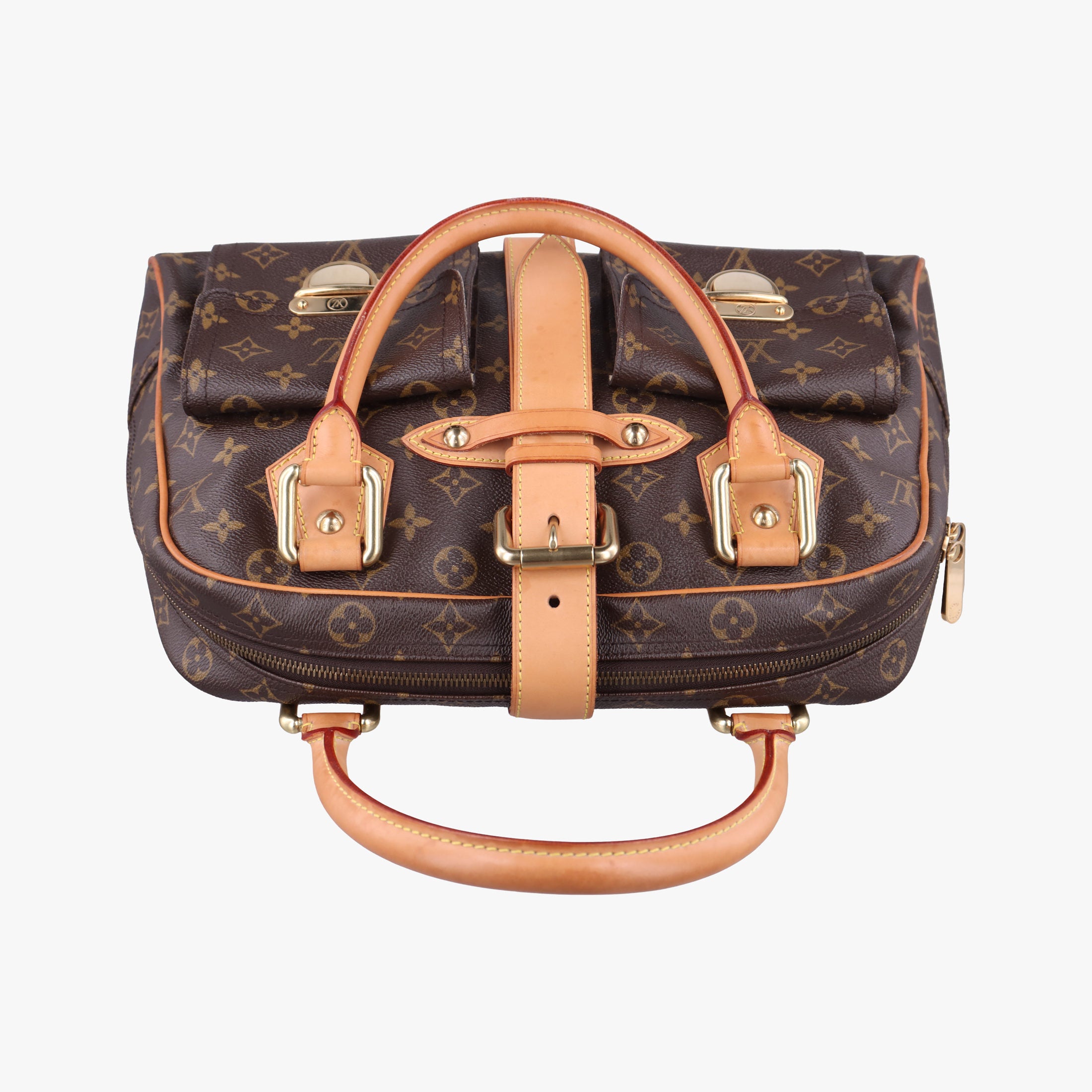 Pre-owned Louis Vuitton MANHATTAN GM Brown Monogram Canvas M40025 handbag | stylenewstar