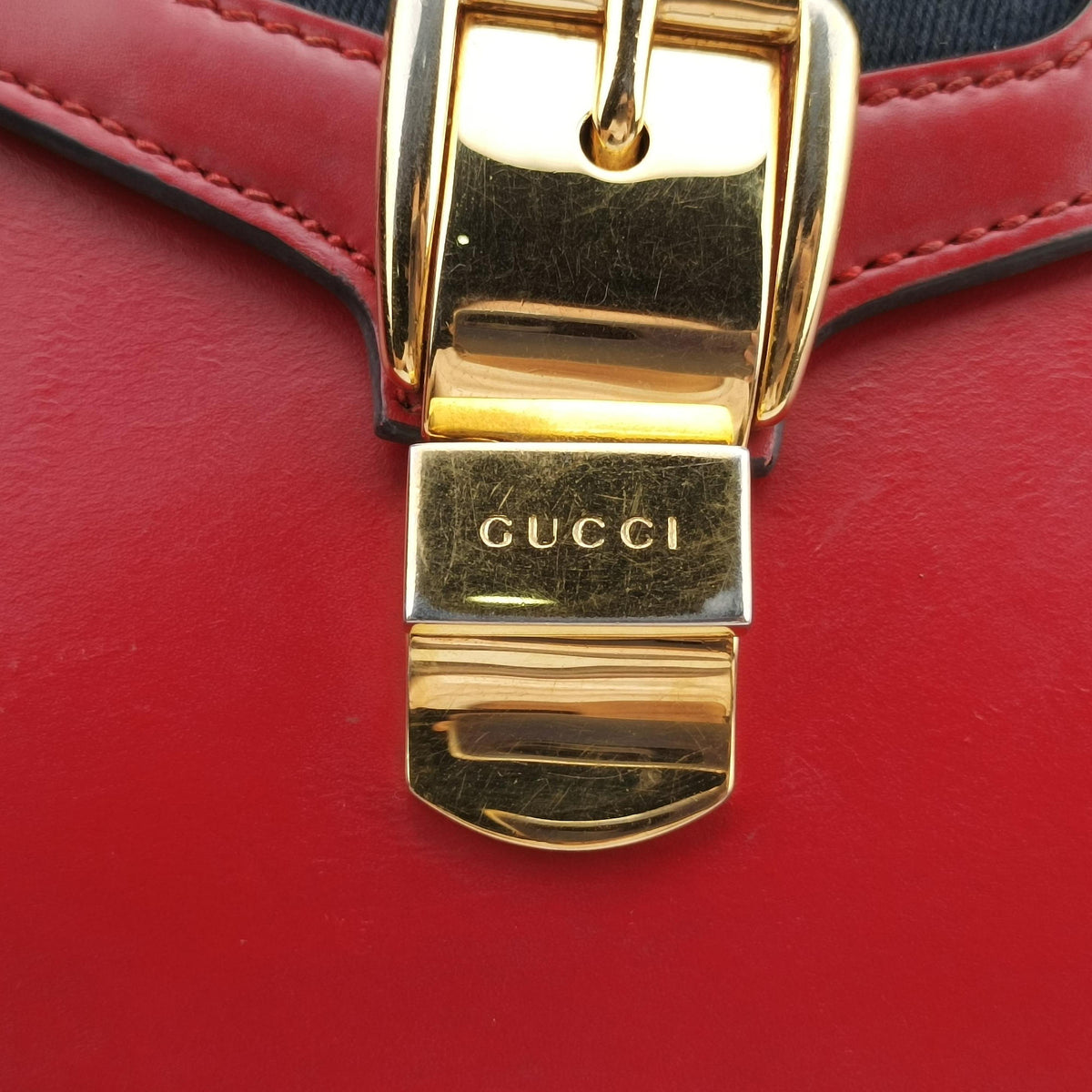 Pre-owned Gucci Sylvie Red Leather 470270 backpack/rucksack | stylenewstar