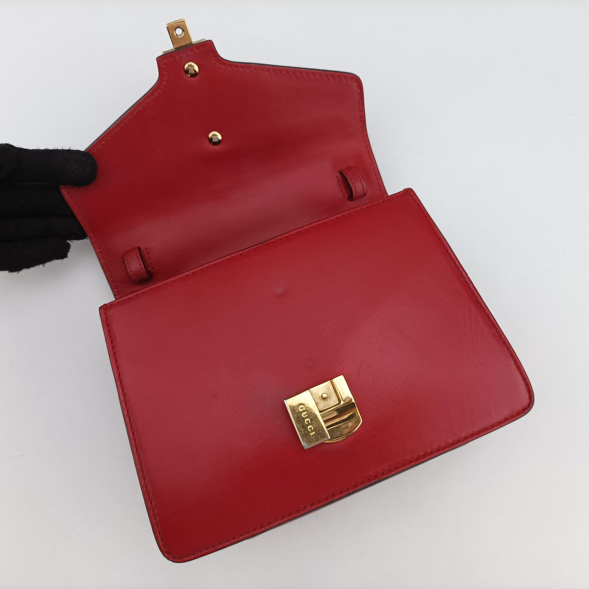 Pre-owned Gucci Sylvie Red Leather 470270 backpack/rucksack | stylenewstar