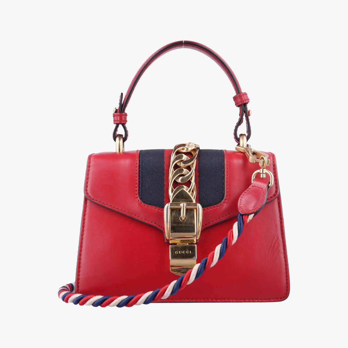 Pre-owned Gucci Sylvie Red Leather 470270 backpack/rucksack | stylenewstar