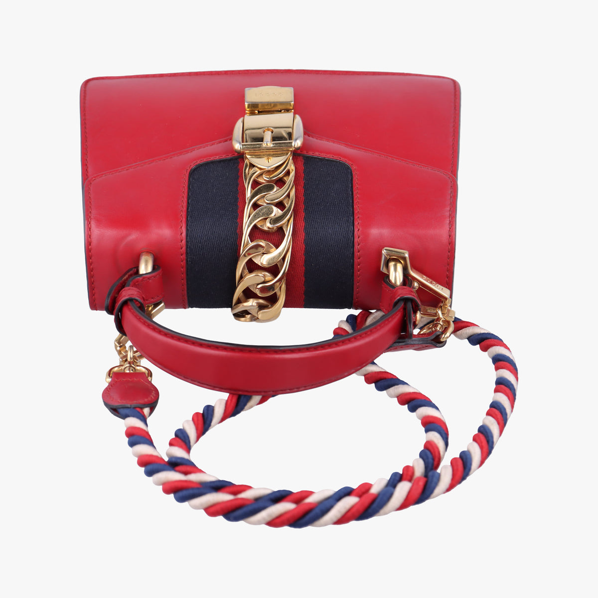 Pre-owned Gucci Sylvie Red Leather 470270 backpack/rucksack | stylenewstar