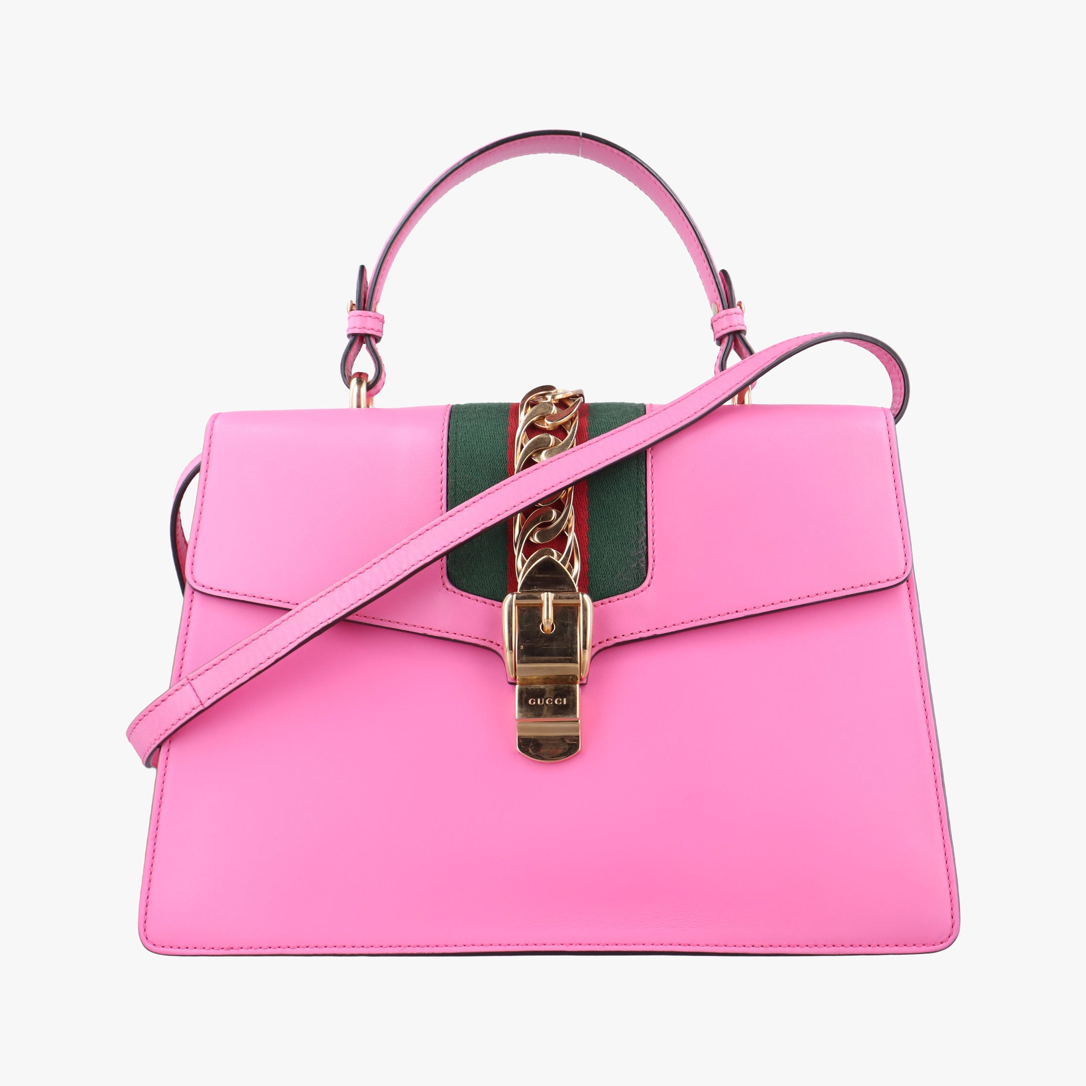 Pre-owned Gucci Sylvie Rose Leather 431665 shoulderbag | stylenewstar