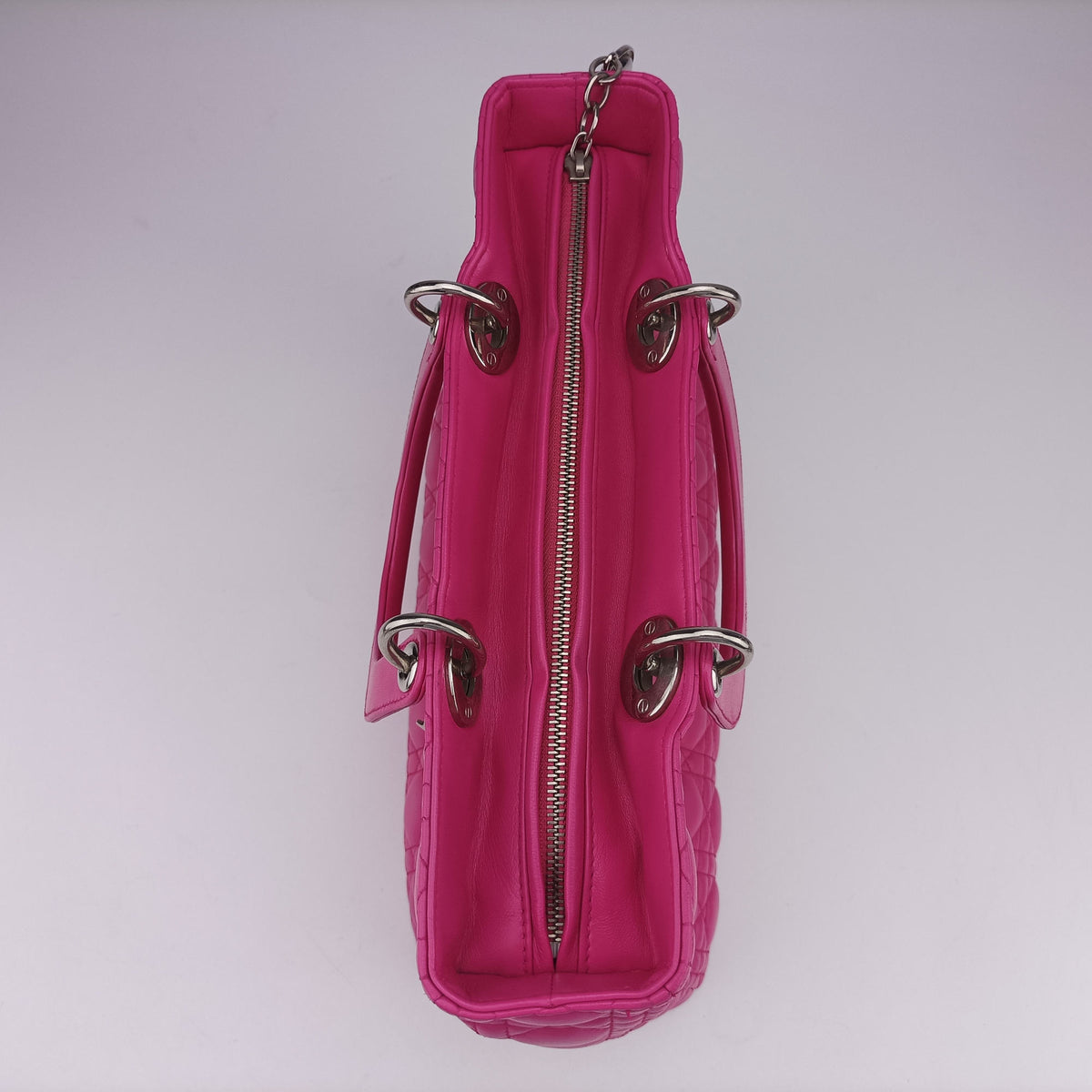 Pre-owned Christian Dior Lady Dior Pink lambskin  shoulderbag | stylenewstar