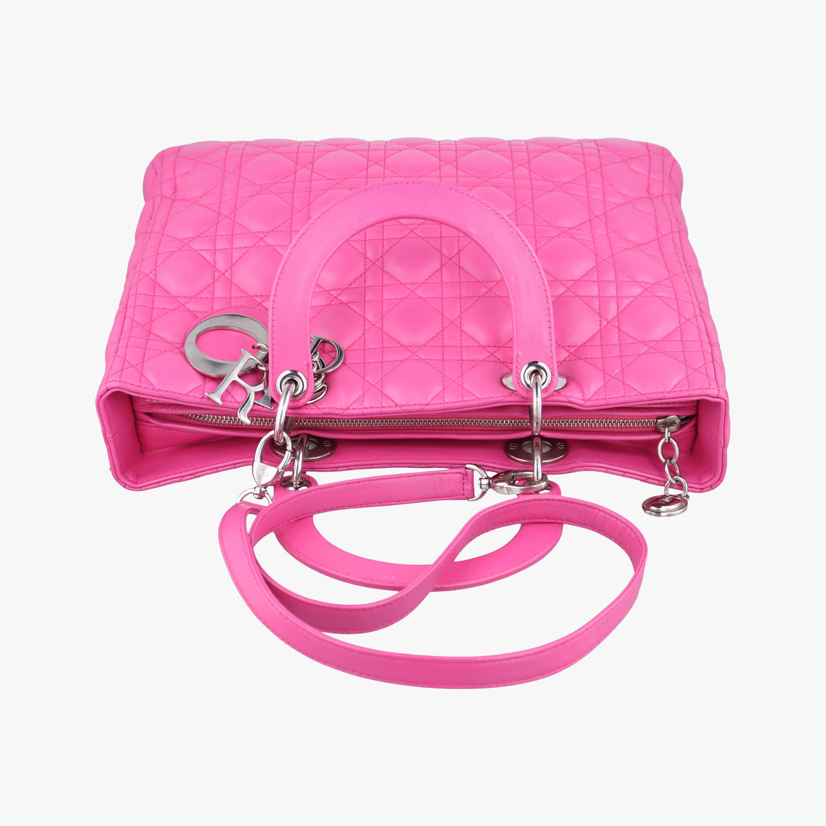 Pre-owned Christian Dior Lady Dior Pink lambskin  shoulderbag | stylenewstar
