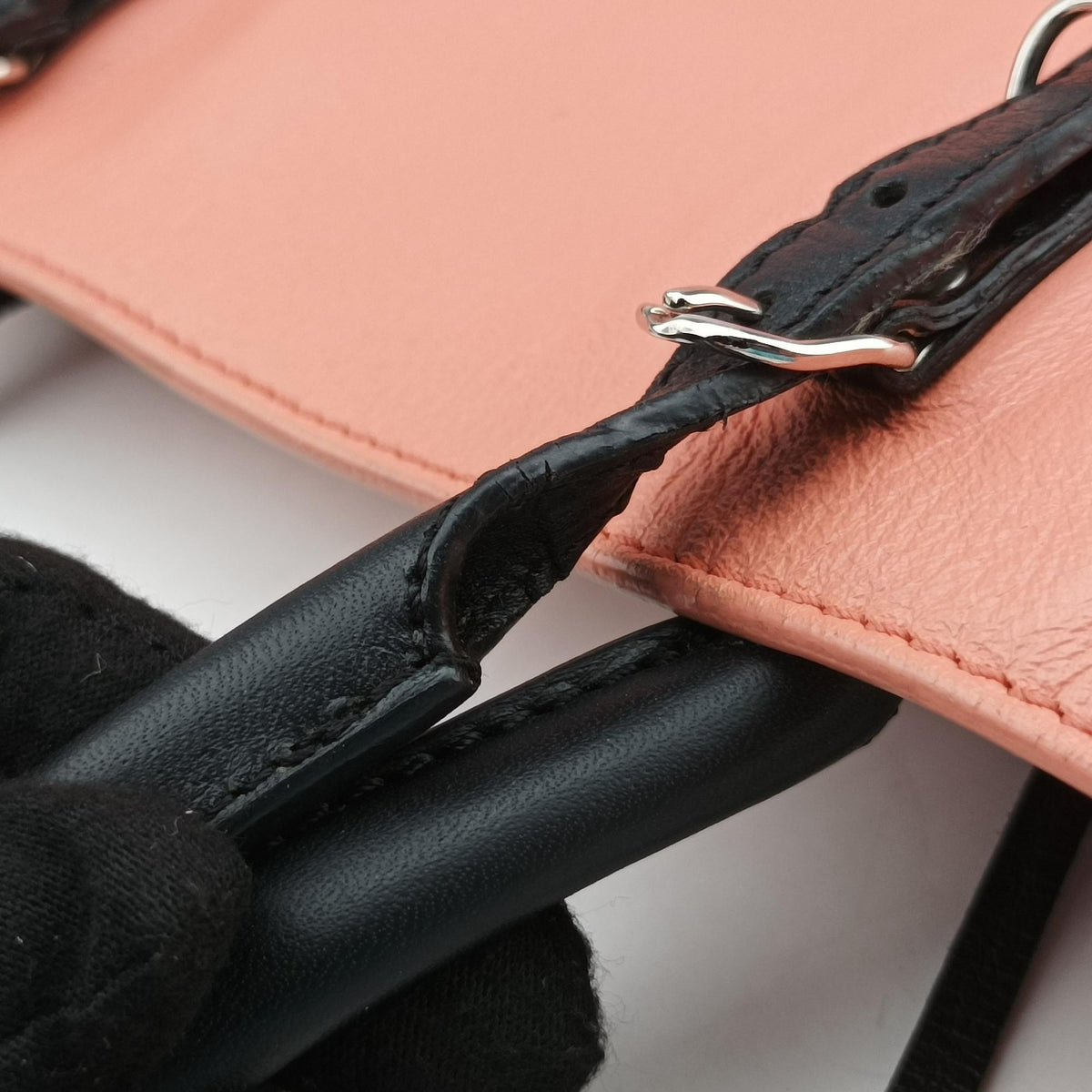 Pre-owned Balenciaga Paper Pink x Black Leather  handbag | stylenewstar