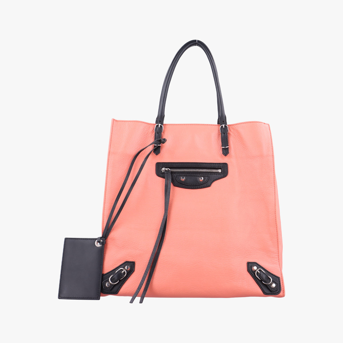 Pre-owned Balenciaga Paper Pink x Black Leather  handbag | stylenewstar
